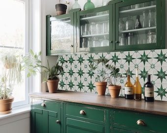 Peel and stick Wallpaper tile stickers DIY backsplash decor idea Kitchen decor Idea R76