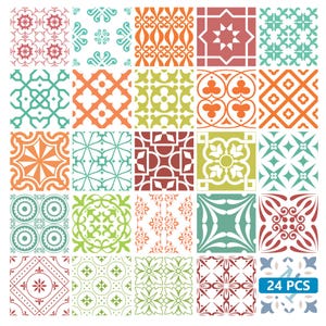 Tile stickers 24 Tiles Decals Tiles Stickers mixed Tiles for walls Kitchen Bathroom fliesenaufkleber AK1