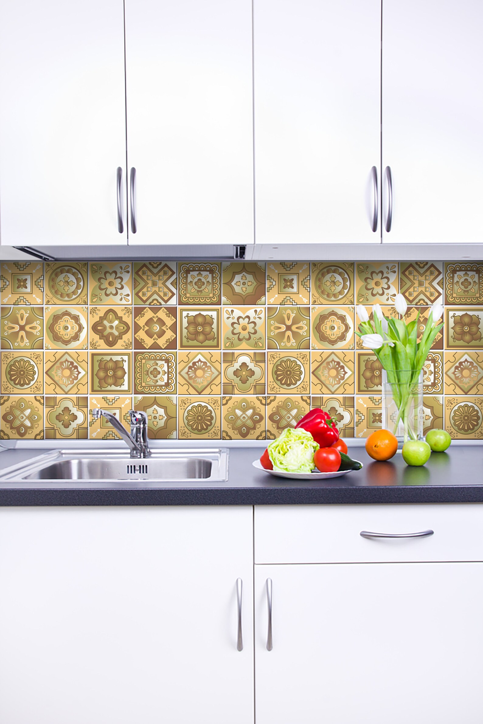 Carrelage Stickers Decals 24 Vintage Cream Tiles Decals Etsy