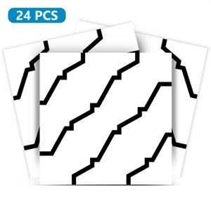 Retro line decals black line Tile stickers Mexican tile stickers mixed for walls Kitchen decals bathroom Stair decals B25
