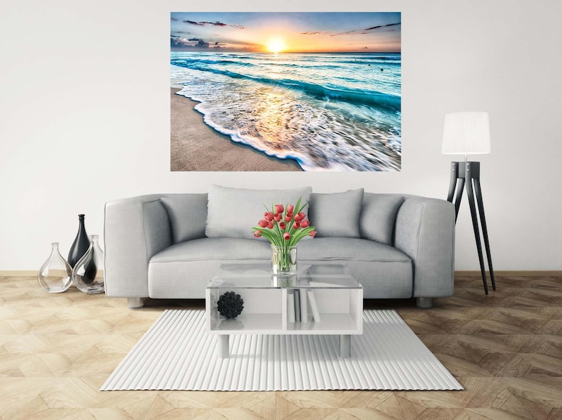 Sunset beach sea wall Decal ocean murals Wall Decor Vinyl image 5