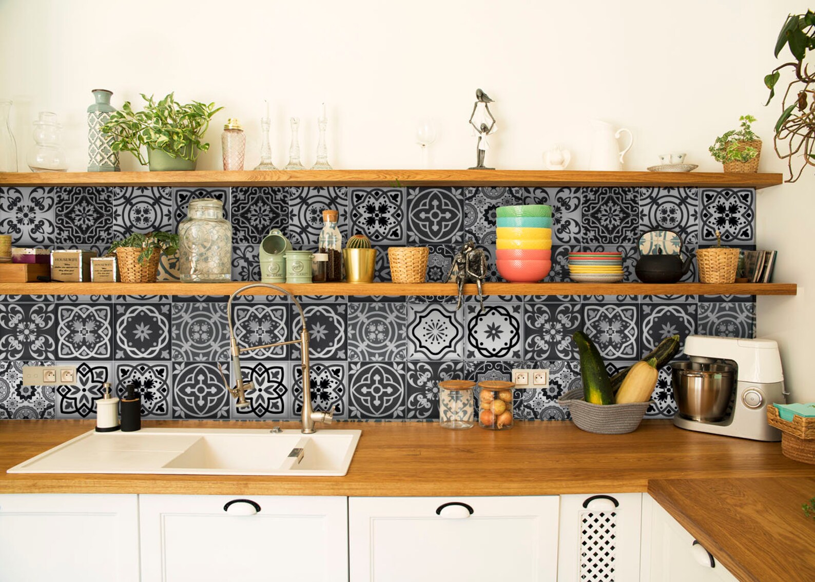 Decals Bathroom Gray Tile Set of 24 Tiles Decals Tiles Etsy