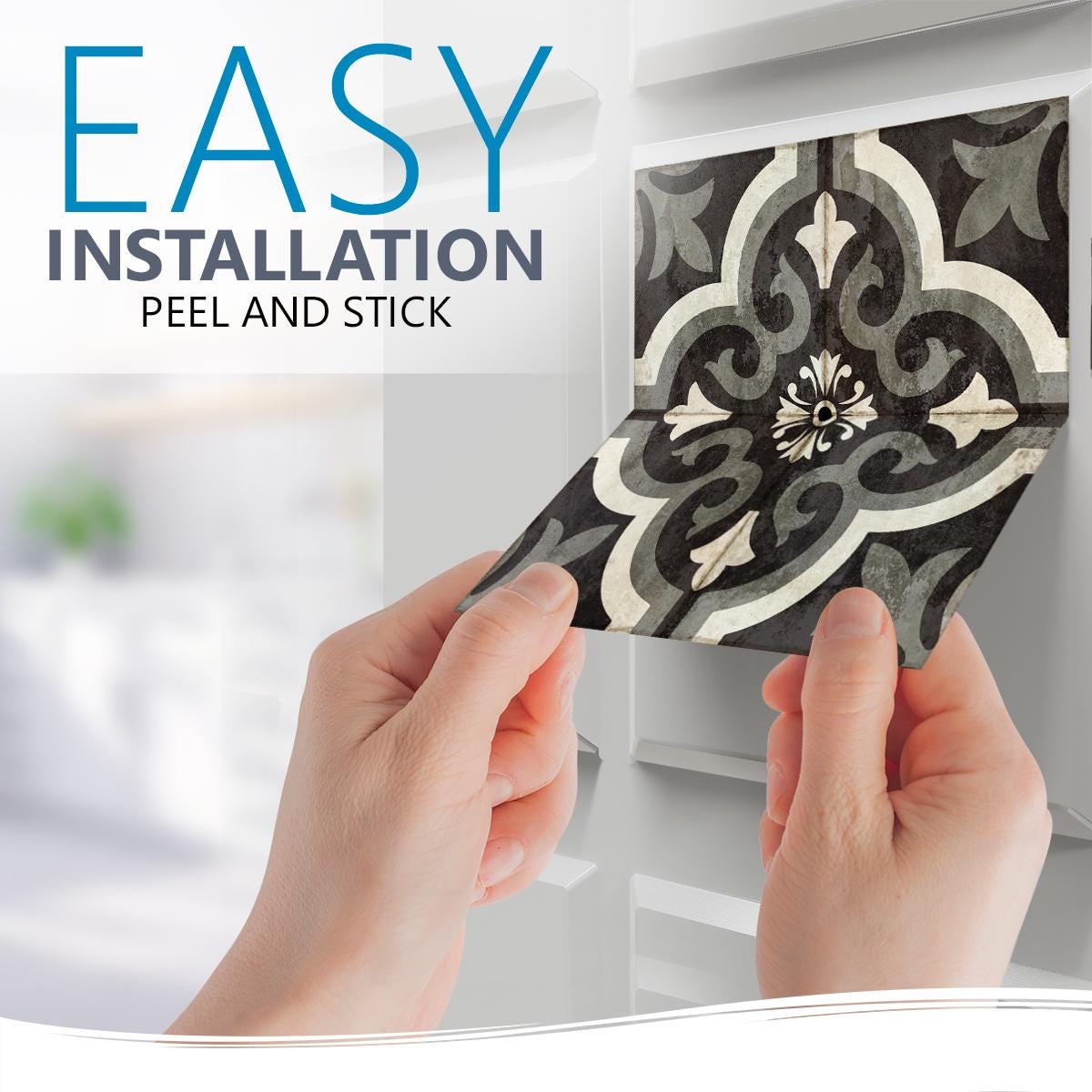 VICTORIAN TILES Peel and Stick Tile Stickers Vinyl Cover Splashback ...
