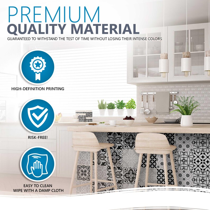 Tile Stickers 24 Tiles Decals Tiles Stickers Mixed Tiles for Walls ...
