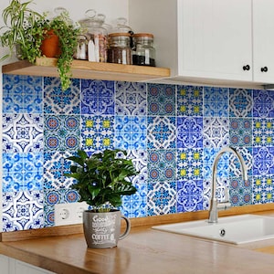 Tile stickers 24 Tiles Decals Tiles Stickers mixed Tiles for walls Kitchen Bathroom fliesenaufkleber H73