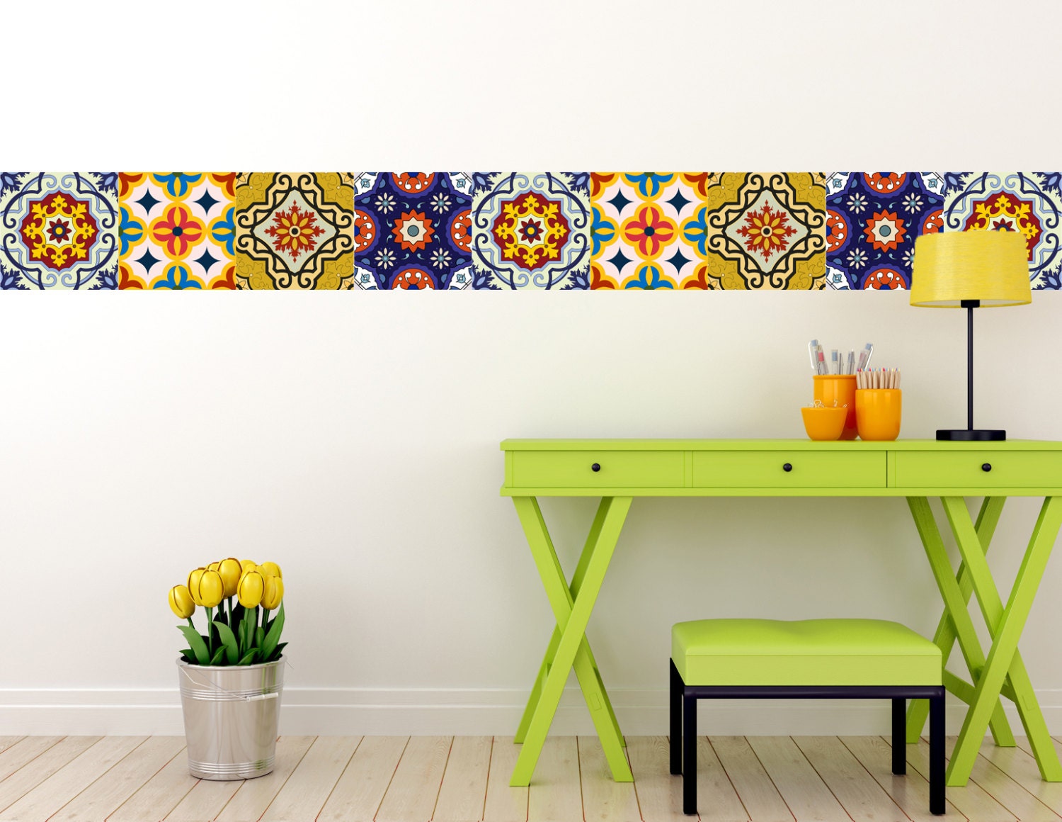 Wall Decals decor Sticker Set of 24 Tiles decal mixed Tiles | Etsy