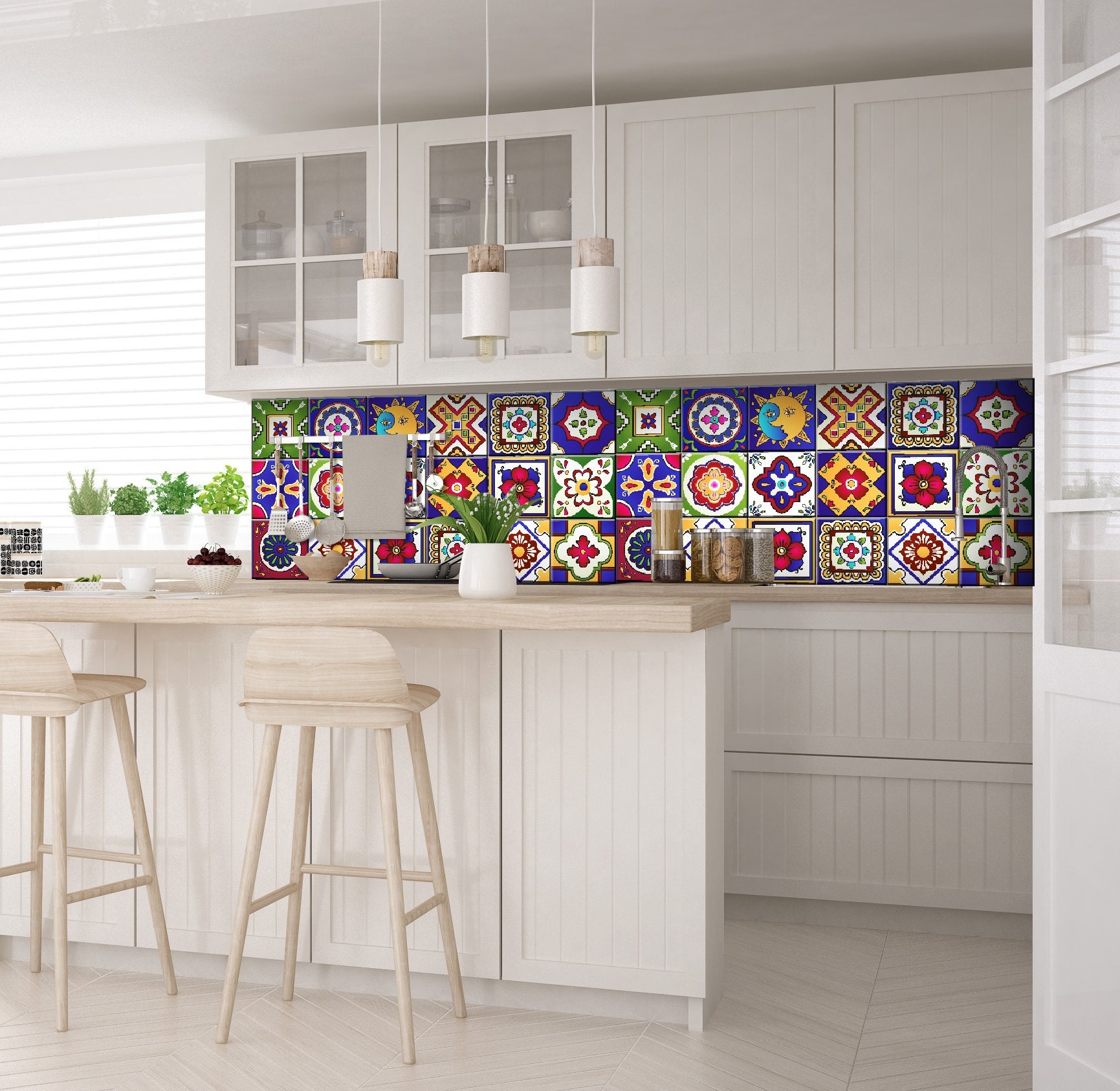 24 pack Mexican Tiles Decals bathroom stickers mixed Tiles for Etsy