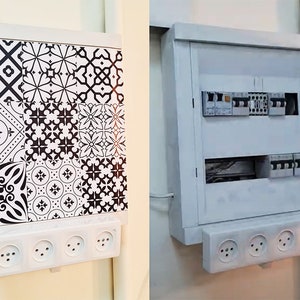 Electrical panel cover ideas peel and stick backsplas stickers 24 Tiles Decals Tiles Stickers mixed Tiles