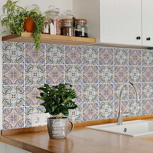 Vintage tile stickers peel and stick retro