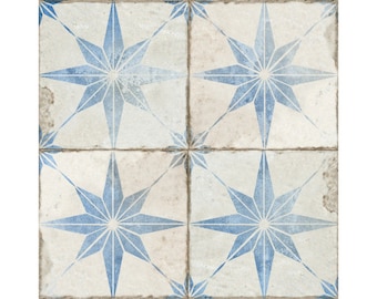 Fade blue vintage touch Set of 24 Tiles Decals adhesivo de azulejo Tiles Stickers Tiles for walls Kitchen Bathroom