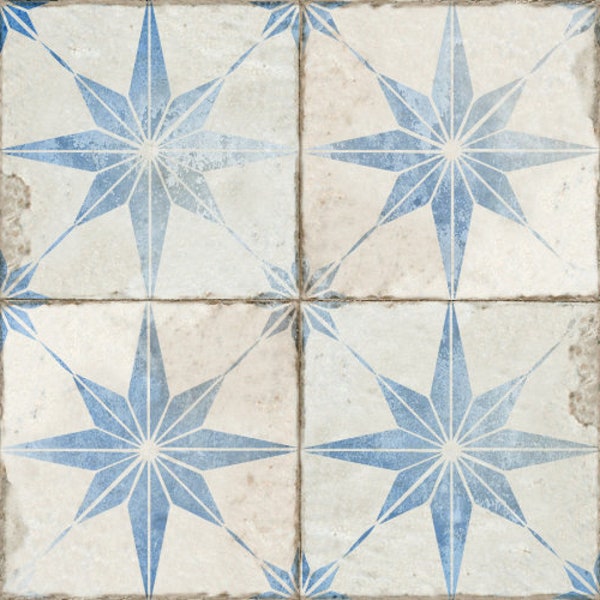 Fade blue vintage touch Set of 24 Tiles Decals adhesivo de azulejo Tiles Stickers Tiles for walls Kitchen Bathroom