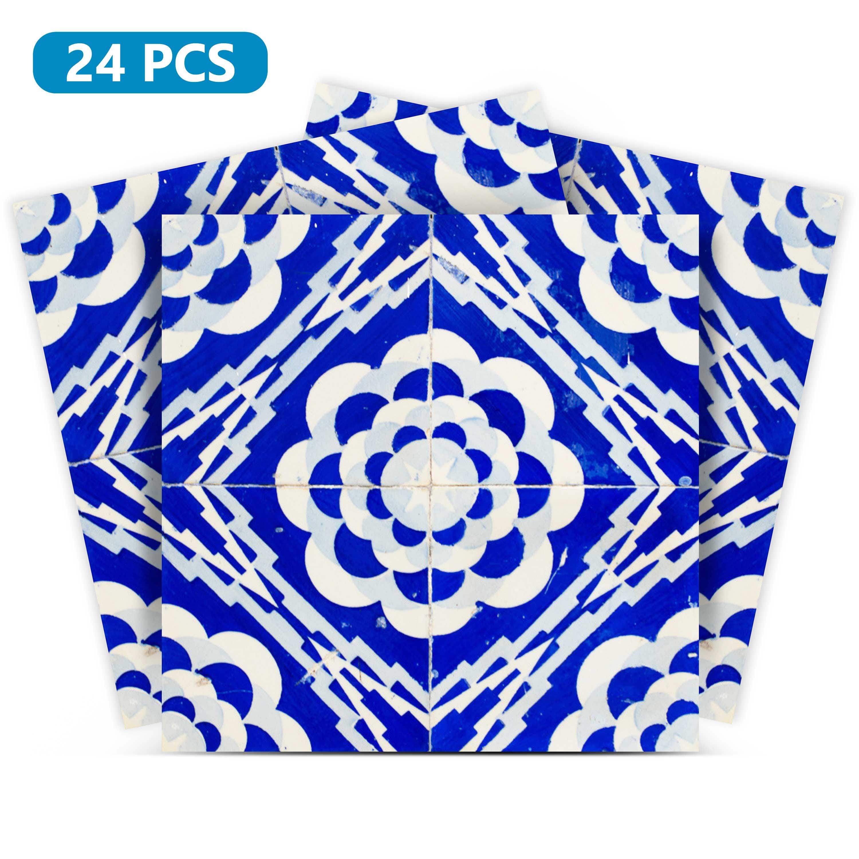 Set Blue Tile Kitchen Traditional Mexican Tiles Decals Bathroom Stickers Mixed For Walls Kitchen Decals Diy Home Decor H10