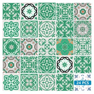 NEW Home decor Ideas Talavera Bathroom Tile Sticker Set of 24 Tiles decal mixed Tiles for walls Kitchen home decoration Mexican tile SB18