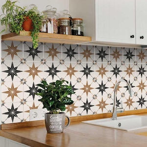 Stair Riser Decals peel and stick backsplash stickers 24 Tiles Decals Tiles Stickers mixed Tiles walls Kitchen Bathroom Fireplace Model B571