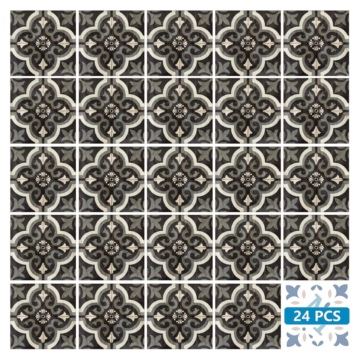 VICTORIAN TILES Peel and Stick Tile Stickers Vinyl Cover Splashback ...