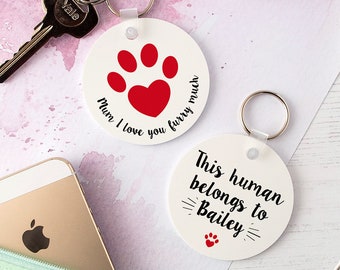 Pet Lover Keyring - Personalised Pet Mum Keyring - Personalized Gift for Pet Owner