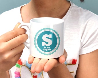 Personalised Children's Mug - Mug for Children - Gift for Kids - Initial Mug