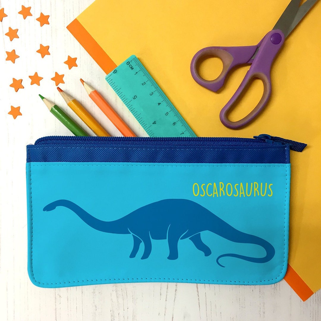 Dinosaur Pencil Case, Diplodocus Stegosaurus Pencil Case, Personalised