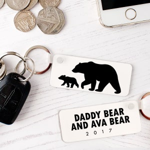 Daddy Bear Keyring, Personalised Gift for Daddy, Gift for Dad image 2