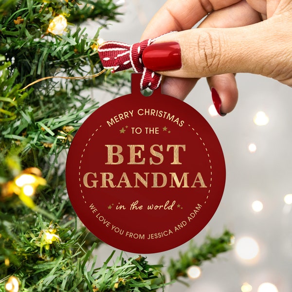 Best Grandma Christmas Bauble, Personalised Christmas Bauble For Grandma, Stocking Filler For Nana