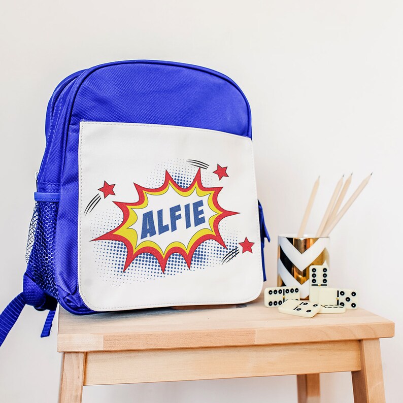 personalised superhero backpack