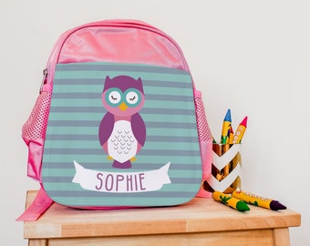 Pink Owl Mini Backpack, Back to School Supplies, Kids School Bag, Nursery Toddler Rucksack