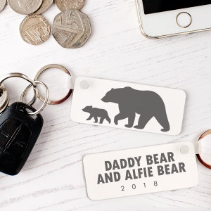 Daddy Bear Keyring, Personalised Gift for Daddy, Gift for Dad image 3