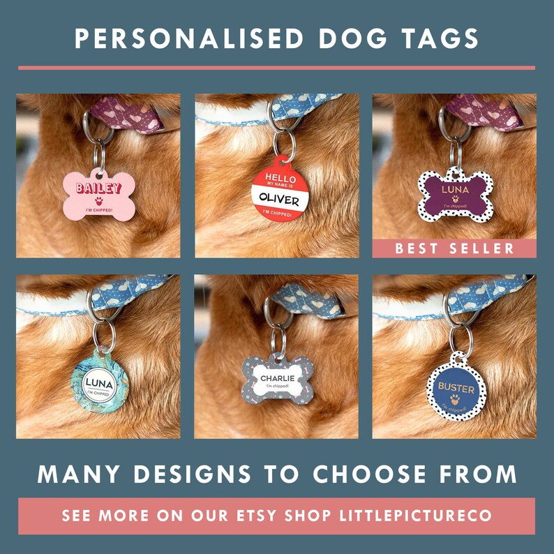 Pet ID Tag Personalised Dog Tag for Collar Personalised Dog Etsy UK