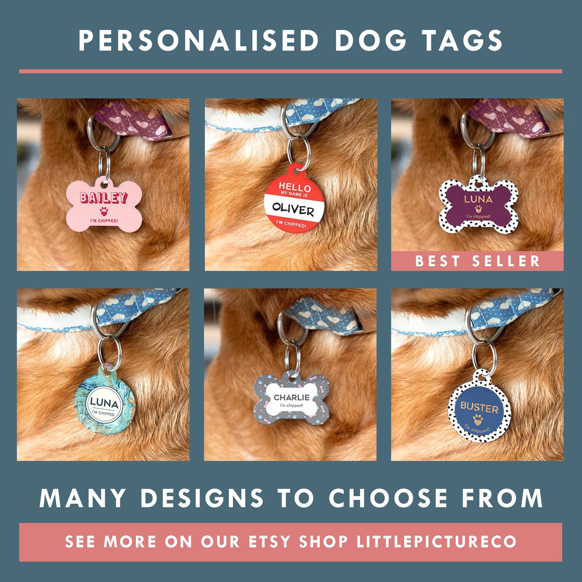 Pet ID Tag Personalised Dog Tag For Collar Personalised Dog Etsy