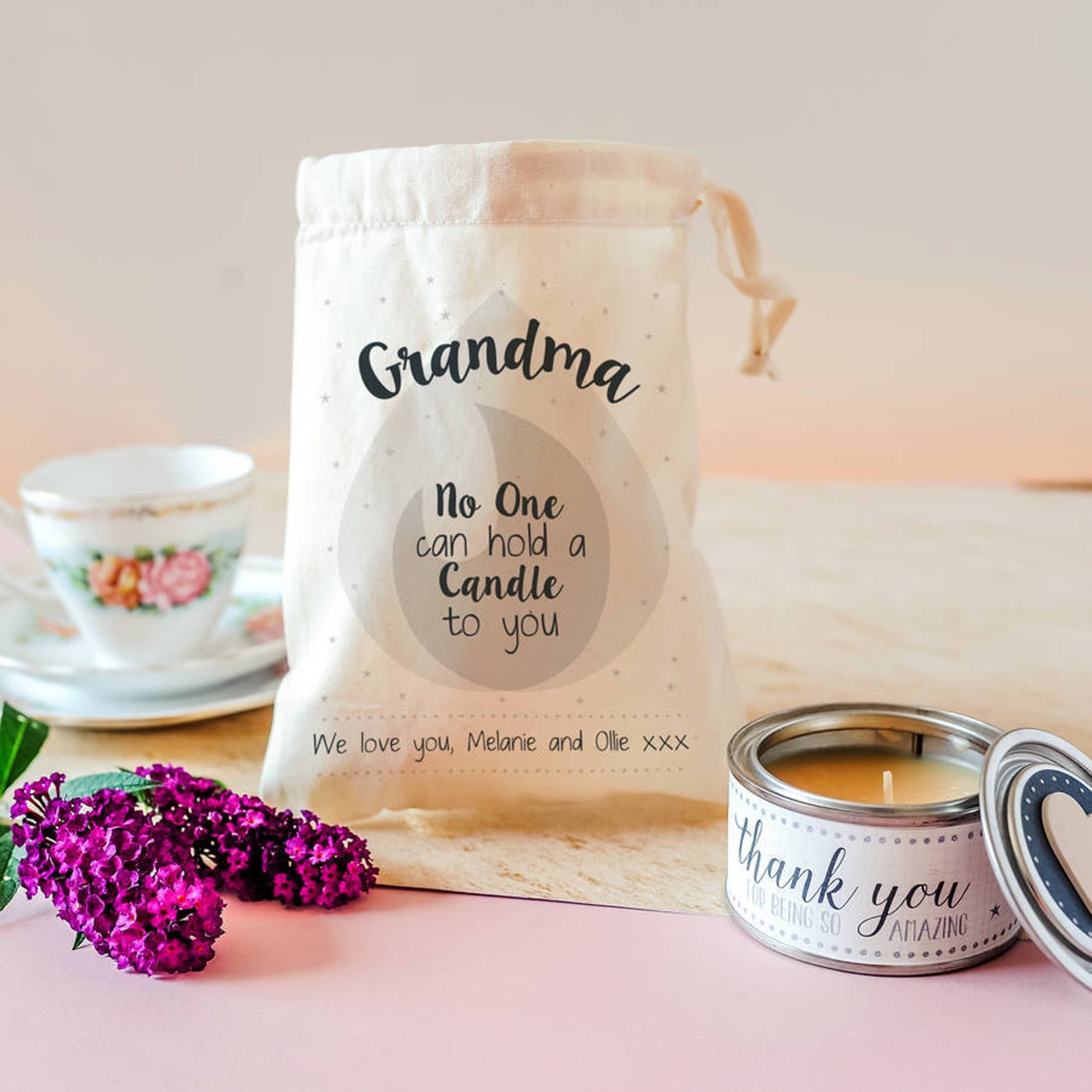 Grandma Candle Gift Personalised Candle in A Bag Gift for Etsy