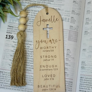 Bible bookmarks, personalized Baptism gift, first communion, confirmation, inspirational faith Christian cross, Bible study group bookmarks