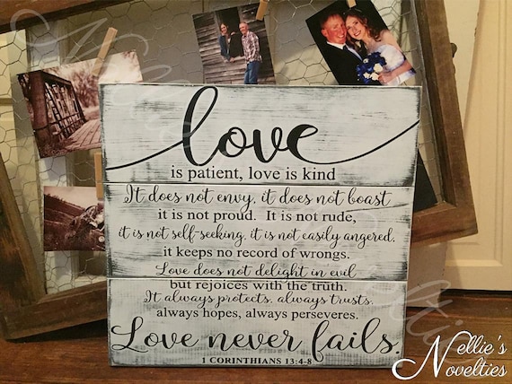 Rustic Country Wood Message Block "LOVE NEVER FAILS" home decor Rustic Country Wood Message Block "LOVE NEVER FAILS" home decor