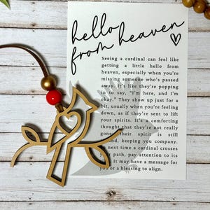 cardinal memorial ornament, Grieving Gift, hello from heaven story card ornament, memorial gifts