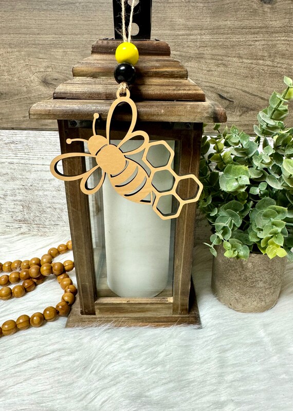 Personalizable Honeycomb With Bumble Bee Christmas Ornament