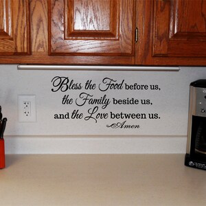 Bless the food before us wall decal • Kitchen Wall Decal • Kitchen Wall Decor • Bless the food before us vinyl wall decal • Family Beside Us