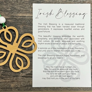 Irish blessing, Irish gifts, four leaf clover ornament, St Patricks day, Irish car charm, good luck charm, lucky gift, luck of the Irish