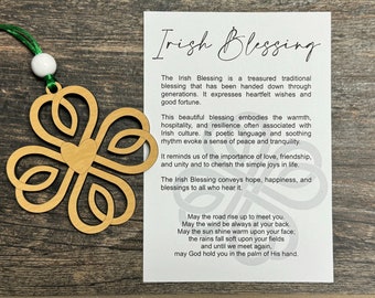 Irish blessing, Irish gifts, four leaf clover ornament, St Patricks day, Irish car charm, good luck charm, lucky gift, luck of the Irish