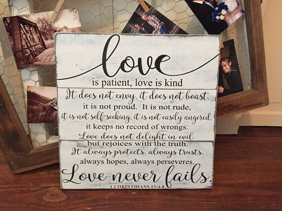 Rustic Country Wood Message Block "LOVE NEVER FAILS" home decor Rustic Country Wood Message Block "LOVE NEVER FAILS" home decor