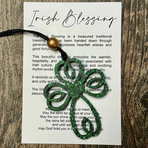 Irish blessing, Irish gifts, Irish celtic cross ornament, St Patricks day, Irish car charm, good luck charm, lucky gift, luck of the Irish
