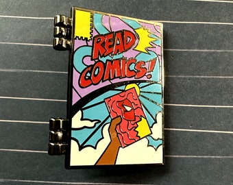 Read Comics! Latch Enamel Pin