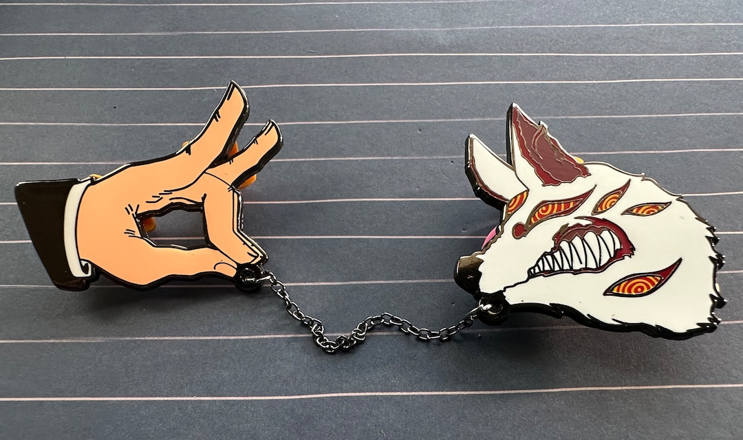 Fox Devil Aki Kon Chainsaw Man Connected Enamel Pin