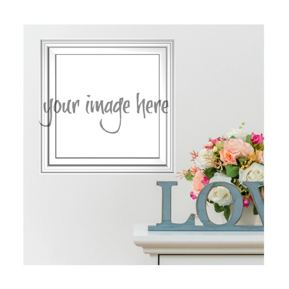 Download Free Floral Romantic Mockup White Squarel Frame Flower White Background Psd 30225 Free T Shirt Mockups High Quality For Clothing Brands Print Shops PSD Mockup Templates
