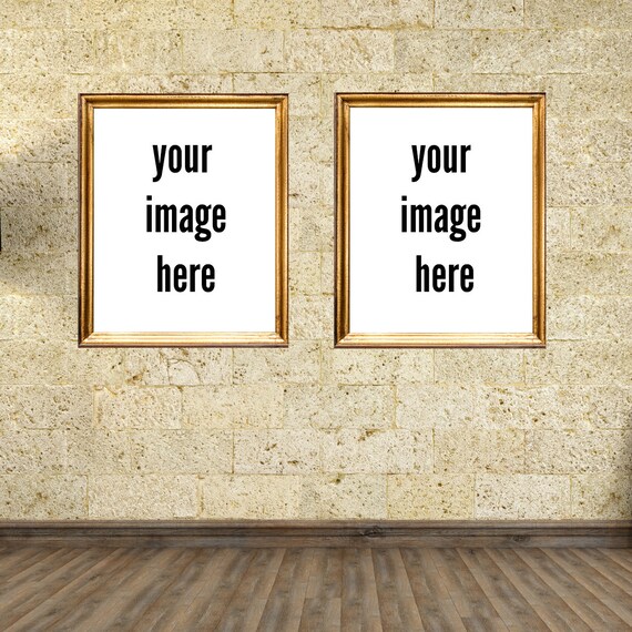Download Set Of 2 Vertical Frames 8x10 16x20 Mockup Gold - New ...