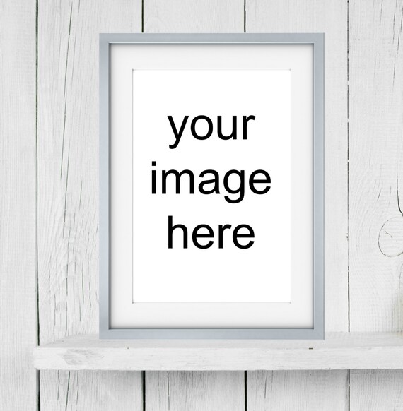 White Simple Frame Mockup Vertical Frame White Wooden Background