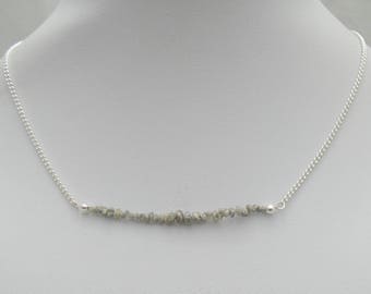 Raw diamond necklace, Natural diamond jewelry,Raw Diamond bar necklace, gemstone necklace, April Birthstone Jewelry, Raw Gemstone Necklace