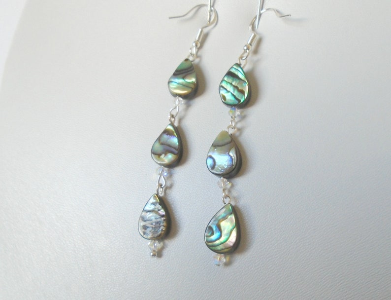 Long Abalone Drop Earrings Sterling Silver Earrings Abalone - Etsy UK