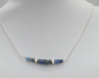 Sapphire Necklace, Silver Necklace, September Birthstone Necklace, Sapphire Jewellery Gift, Dainty Necklace for women, Layered Necklaces