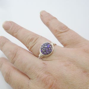 Purple Crystal Ring, Crystal Ring, Purple Ring, Bling Ring, Purple Crystal Cluster Ring, Crystal Stacking Rings, Sparkly Crystal Wire Ring image 5