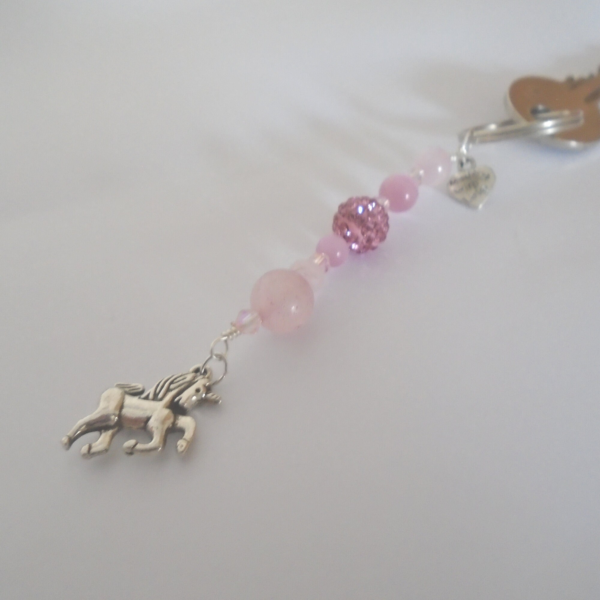 Gold Unicorn Rhinestone Keychain - Sparkly Crystal Charm With Lobster Clasp - View #3