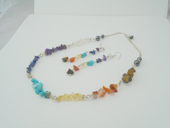 Chakra stone deals necklace set